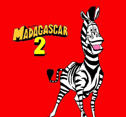 Dibuix Madagascar 2 Marty pintat per Marina Vadell Servera