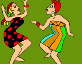 Dibuix Dones ballant pintat per Adri
