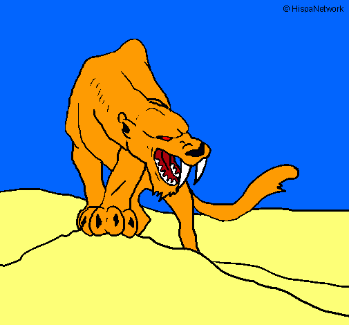 Dibuix Tigre amb afilats ullals pintat per xantal
