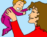 Dibuix Mare amb la seva nadó pintat per juliajana