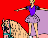 Dibuix Trapezista a sobre de cavall pintat per SARA