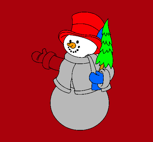 ninot de neu amb arbre