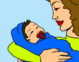 Dibuix Mare amb la seva nadó II pintat per juliajana