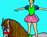 Dibuix Trapezista a sobre de cavall pintat per JÚLIA