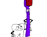 Dibuix Queixal i raspall de dents pintat per beniopa