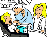 Dibuix Nen en el dentista pintat per wl