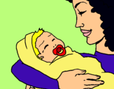 Dibuix Mare amb la seva nadó II pintat per anna