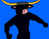 Dibuix Cap de búfal pintat per joan