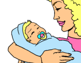 Dibuix Mare amb la seva nadó II pintat per isona  di