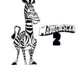 Dibuix Madagascar 2 Marty pintat per mitja