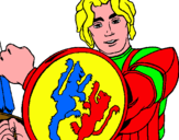 Dibuix Cavaller amb escut de lleó pintat per danei
