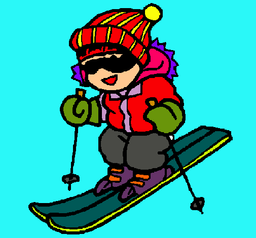 Nen esquiant 