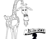 Dibuix Madagascar 2 Melman pintat per gran