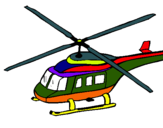 Dibuix Helicòpter  pintat per cram ziur