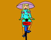 Dibuix Xina amb bicicleta pintat per adriana