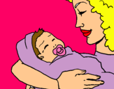 Dibuix Mare amb la seva nadó II pintat per MARC