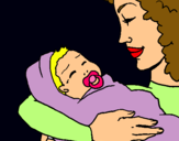 Dibuix Mare amb la seva nadó II pintat per CLAUDIA CAMPS RUZ