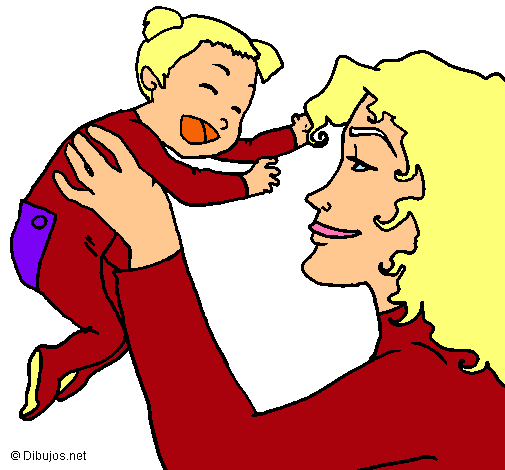 Dibuix Mare amb la seva nadó pintat per Anna    coll