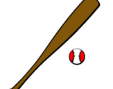 Dibuix Bat i bola de beisbol pintat per Martí