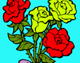 Dibuix Ram de roses pintat per ELISA 8AÑOS