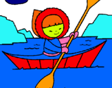 Dibuix Canoa esquimal pintat per àlex i albert