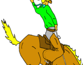 Dibuix Vaquer a cavall pintat per adrià