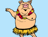 Dibuix Porc hawaià pintat per Arnau