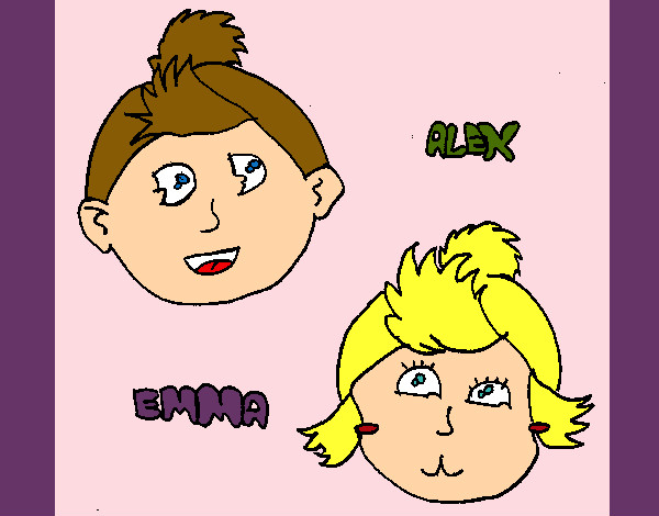 Dibuix Alex i Emma pintat per Bea642