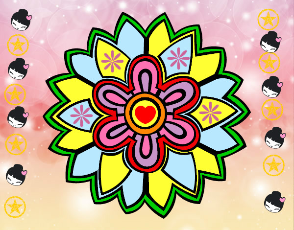Dibuix Mana amb forma de flor Weiss pintat per rmenteros