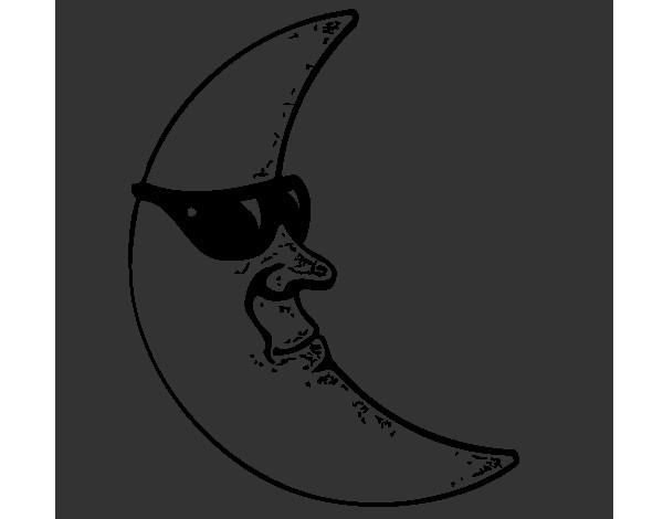 Dibuix Lluna amb ulleres de sol pintat per RogerLamo