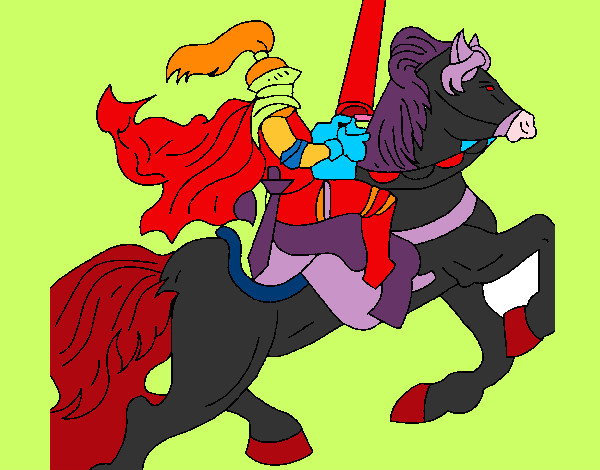 Dibuix Cavaller a cavall pintat per miahrasel5