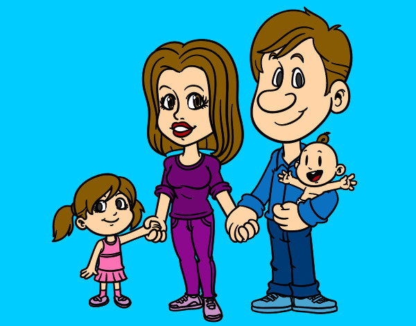 Dibuix Família feliç pintat per Marina