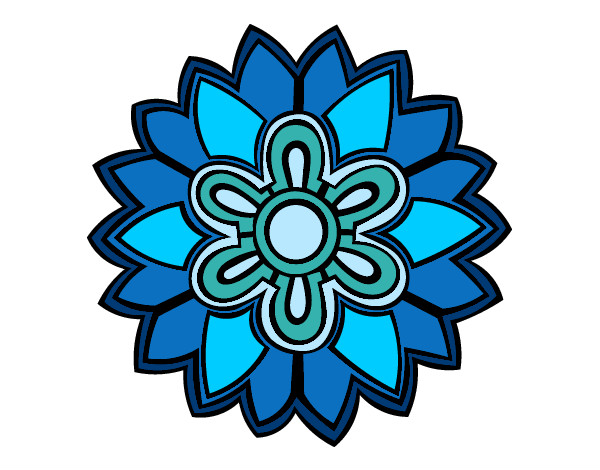 Dibuix Mandala amb forma de flor Weiss pintat per Rakii