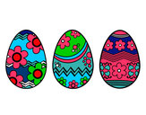 Dibuix Tres ous de pasqua pintat per erola