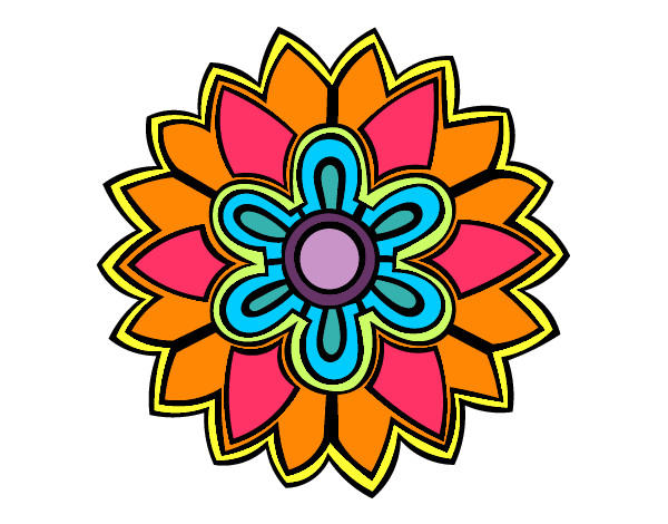 Dibuix Mandala amb forma de flor Weiss pintat per Julieta343