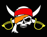 Dibuix Símbol pirata pintat per eudald