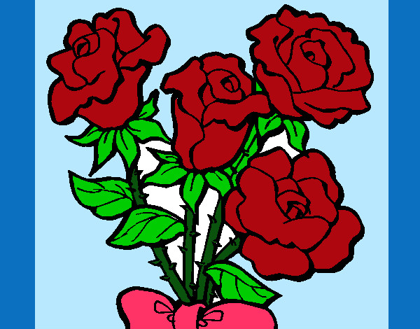 Dibuix Ram de roses pintat per aina15