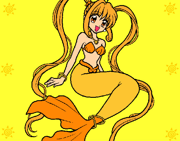 Dibuix Sirena amb perles pintat per Happy