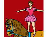 Dibuix Trapezista a sobre de cavall pintat per ginamandar