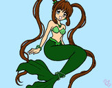 Dibuix Sirena amb perles pintat per thate