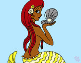 Dibuix Sirena i perla pintat per thate