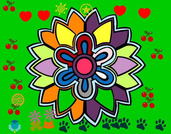 Dibuix Mandala amb forma de flor Weiss pintat per AFRAJ
