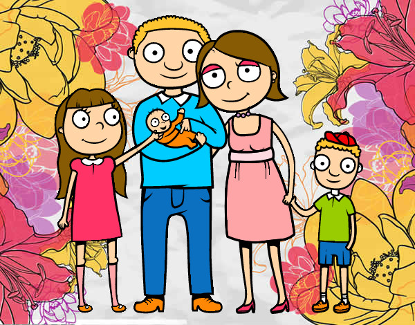 Dibuix Família unida pintat per X_ula