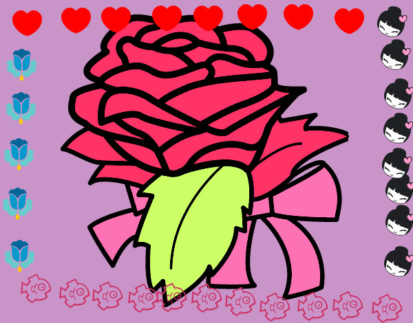 Dibuix Rosa, flor pintat per ALBA5