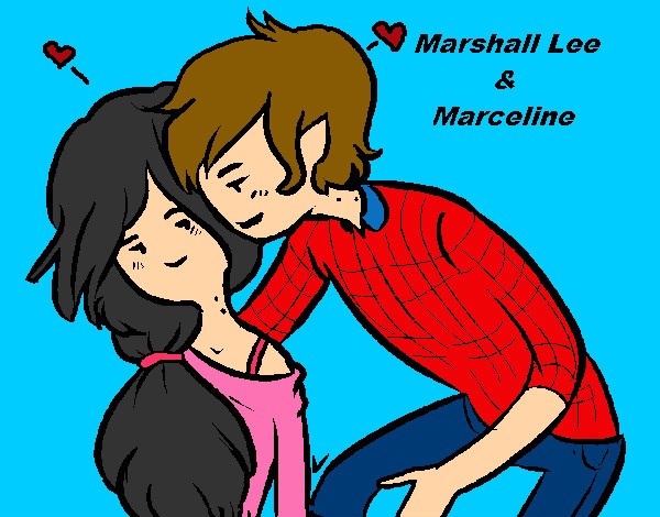 Dibuix Marshall Lee i Marceline pintat per LoretoNuc