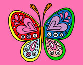 Dibuix Mandala papallona pintat per CLETA 
