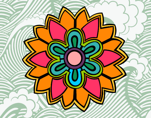 Mandala amb forma de flor Weiss