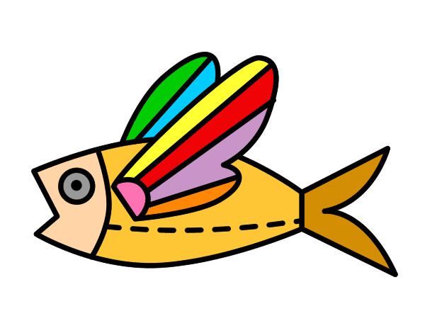 Dibuix Peix volador pintat per LUA060508