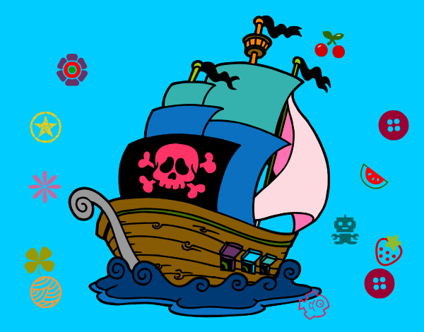 Dibuix Vaixell de pirates pintat per Adria