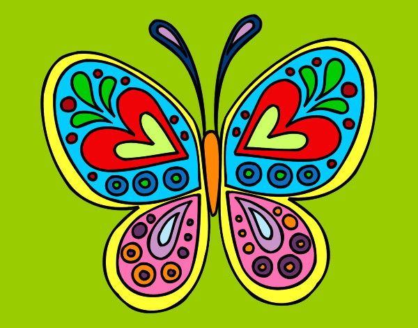 Dibuix Mandala papallona pintat per joanag